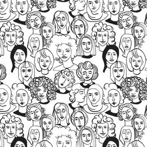 Women's Faces Black and White