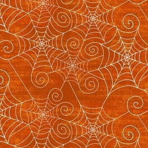 Swirls and spiderwebs  - orange and white