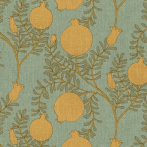 Pomegranate Branches {Blue Green} large