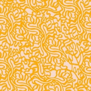 Curvy Trails - Yellow on Beige