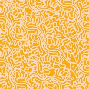 Curvy Trails - Beige on Yellow