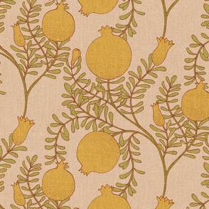 Pomegranate Branches {Linen} large
