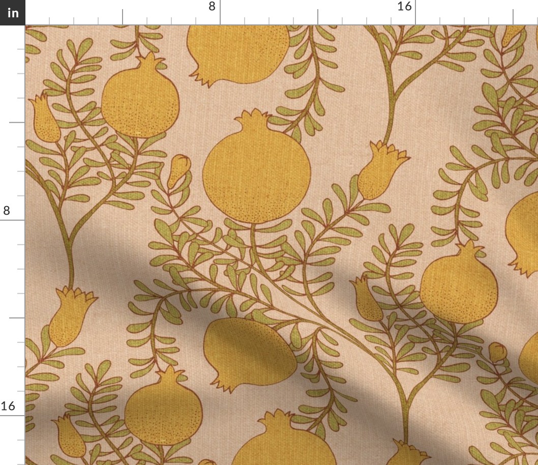 Pomegranate Branches {Linen} large