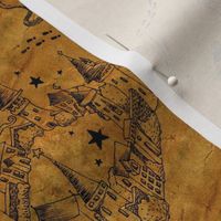 Wizardy Map - Old Paper Black 