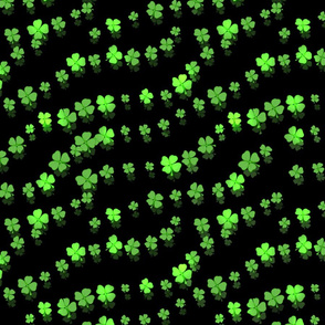 Green shamrocks pattern and black