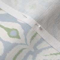 Soft Blue and Green Ikat