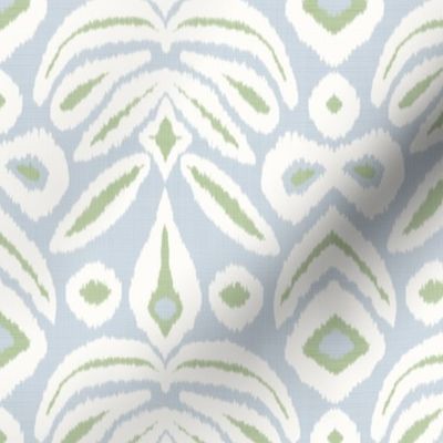 Soft Blue and Green Ikat