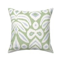 Large Reverse Soft Blue and Green Ikat