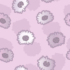 Violet Sunflower Heads seamless pattern.