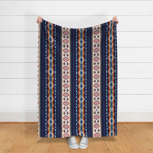 Tribal Water Pattern Medium Large Scale Vertical Stripe