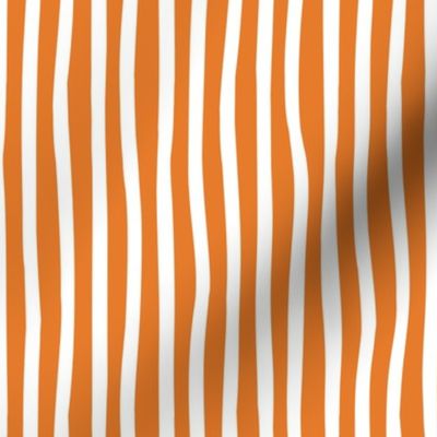 Small scale // Monochromatic lines coordinate // tahiti orange and white vertical stripes