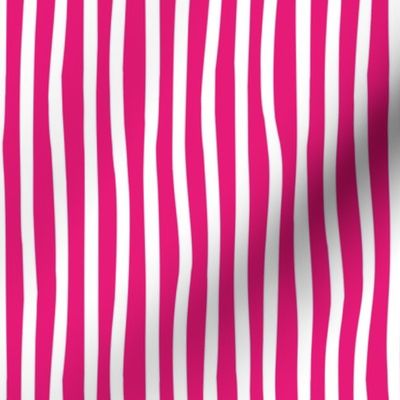 Small scale // Monochromatic lines coordinate // fuchsia pink and white vertical stripes