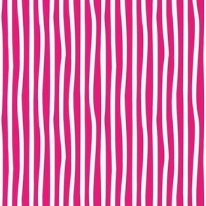 Tiny scale // Monochromatic lines coordinate // fuchsia pink and white vertical stripes