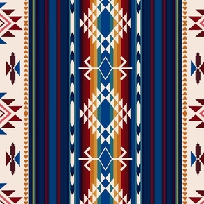 Native American Water Pattern Bold Lg Scale Tribal Vertical Stripes