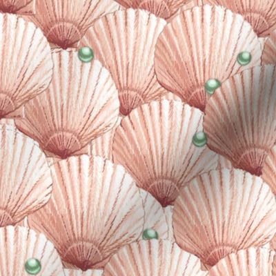 Seashells Pearl Treasure |Small| Hint of Coral+Green