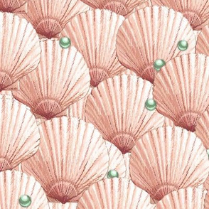 Seashells Pearl Treasure |Small| Hint of Coral+Green