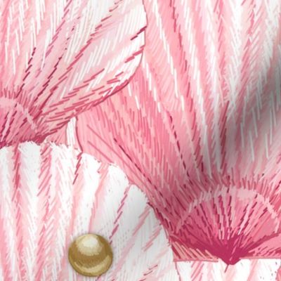 Seashells Hidden Treasure | Lg| Lotsa Pink + Gold Tone