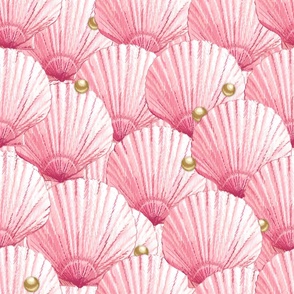 Seashells Hidden Treasure | Lg| Lotsa Pink + Gold Tone