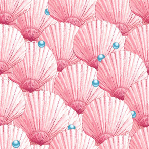 Seashells Hidden Treasure |Large| Lotsa Pink + Aqua Blue