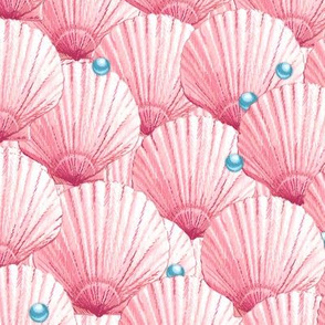 Seashells Pearl Treasure |Small| Lotsa Pink + Aqua Blue