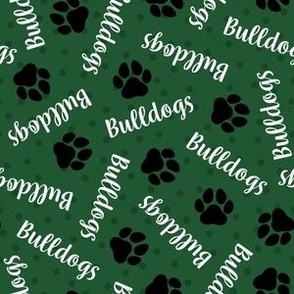 Bulldogs Paw Prints Forest Green