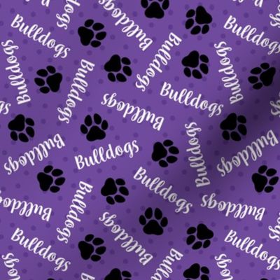 Bulldogs Paw Prints Purple