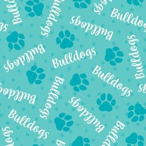 Bulldogs Paw Prints Turquoise