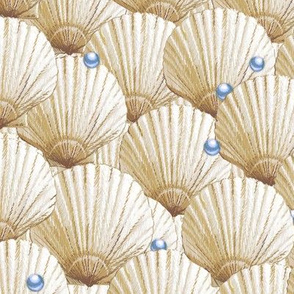Seashells Hidden Treasure |Small| Cream + Soft Blue