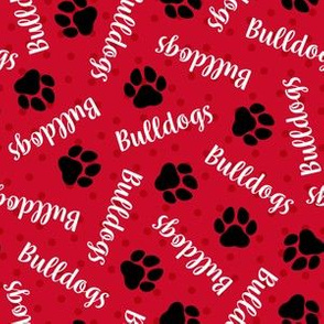 Bulldogs Paw Prints Red