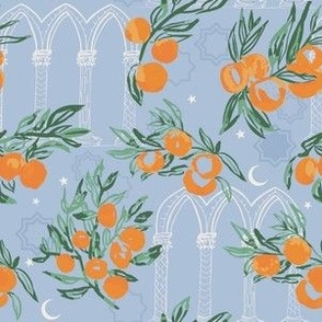 Italian Sicilian citrus Palermo oranges on blue