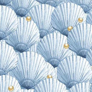Seashells Pearl Treasure |Small| Cape Cod Blue + Gold Tone
