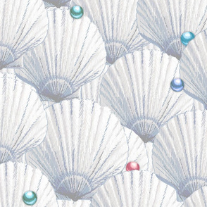 Seashells Pearl Treasure |Large| Whisper Gray + Multi