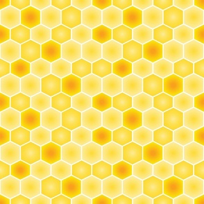 Yellow Honeycombs Geometric Seamless Pattern