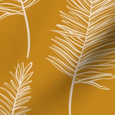 Beige Vertical Tropical Leaves