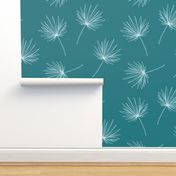 Simple Palm Leaves on Green. 