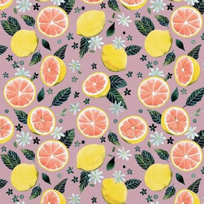 Watercolor Grapefruit Pattern - Pink