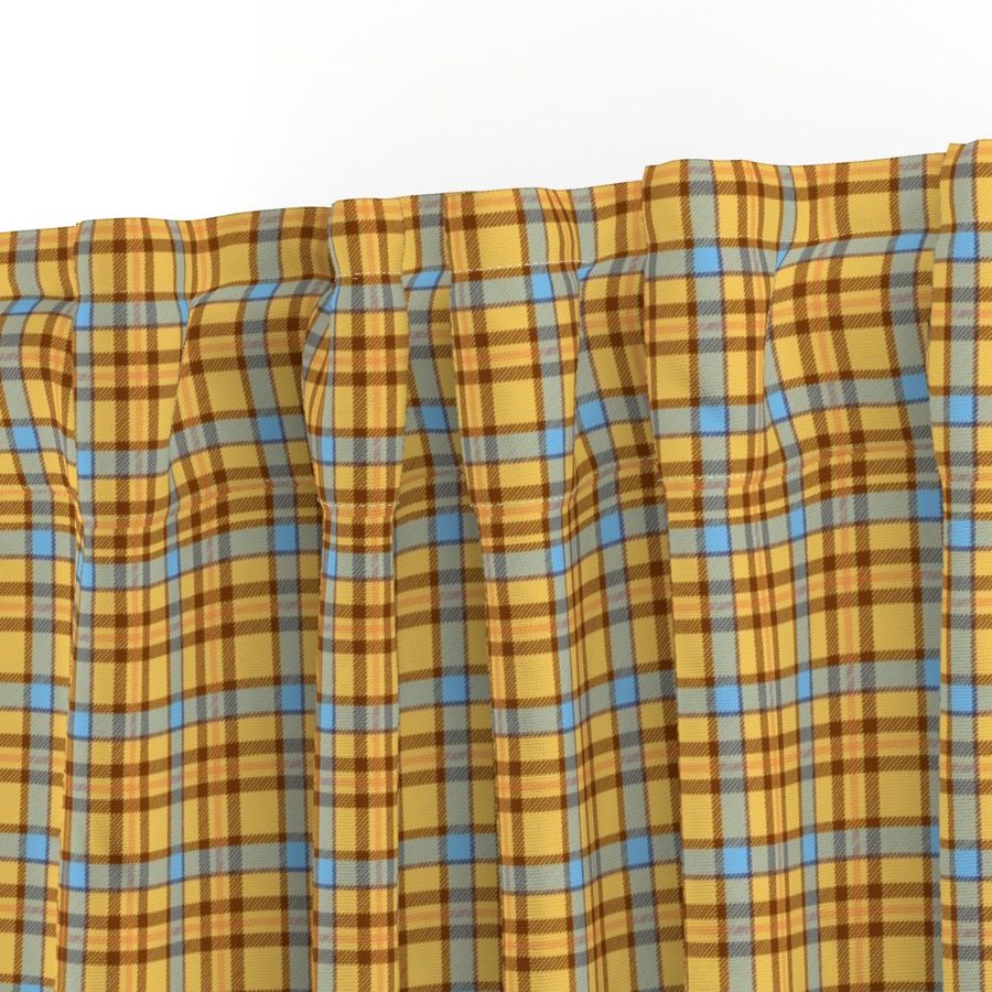 Dark light academia yellow and blue plaid