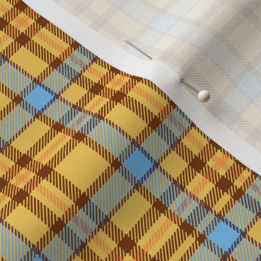 Dark light academia yellow and blue plaid