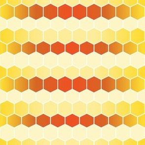 Warm Orange Honeycombs Geometric Seamless Pattern