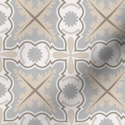 Damask Reversible Azulejo Tiles. Vector seamless pattern