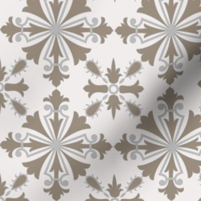  Beige Reversible Azulejo Tiles. Vector seamless pattern