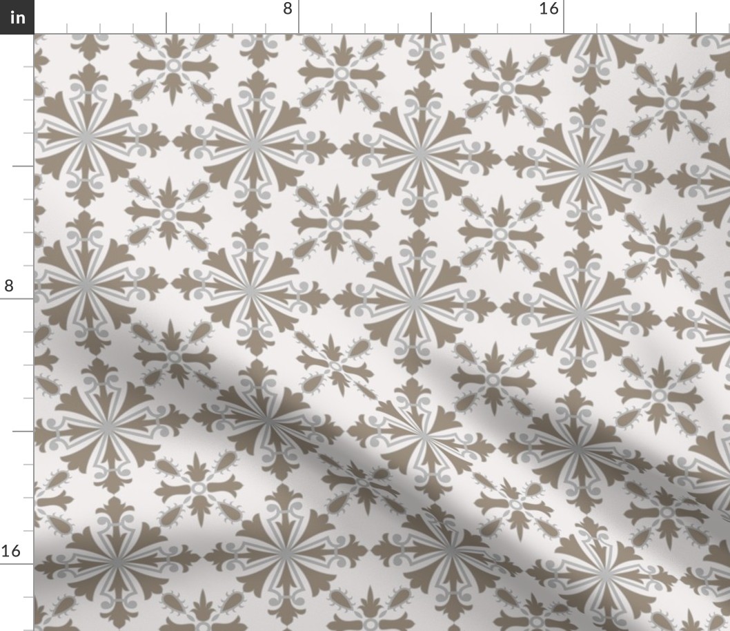  Beige Reversible Azulejo Tiles. Vector seamless pattern
