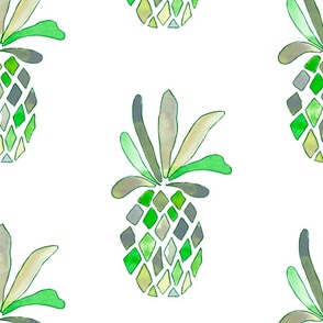 Big scale pineapple in green watercolor from Anines Atelier. Use the design for kitchen and pantry walls