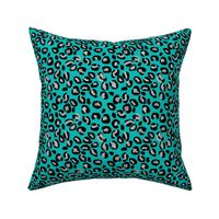  Leopard Spots in Silver and Dark Aqua 