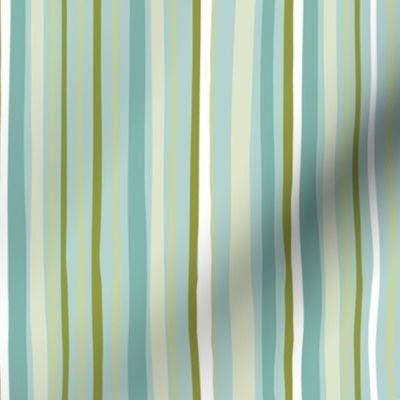 Hand drawn blue, green and white stripes