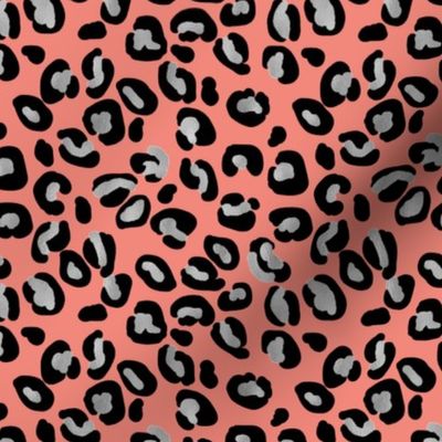 Leopard Spots in Silver and Coral 