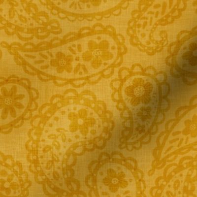 Boho Gold Paisley Canvas 18" large