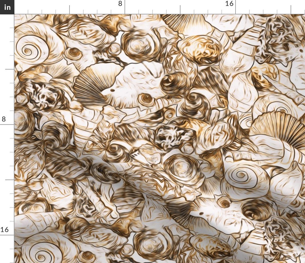 sandy seashell scatter
