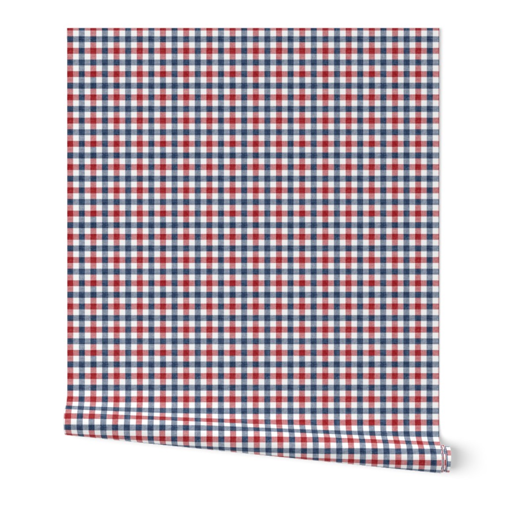 dark red white and blue plaid - check - C21