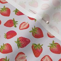 Red Strawberry ✦  Summer Fruit berries on baby pink